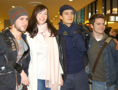 with Dominic Monaghan, Orlando Bloom and Elijah Wood