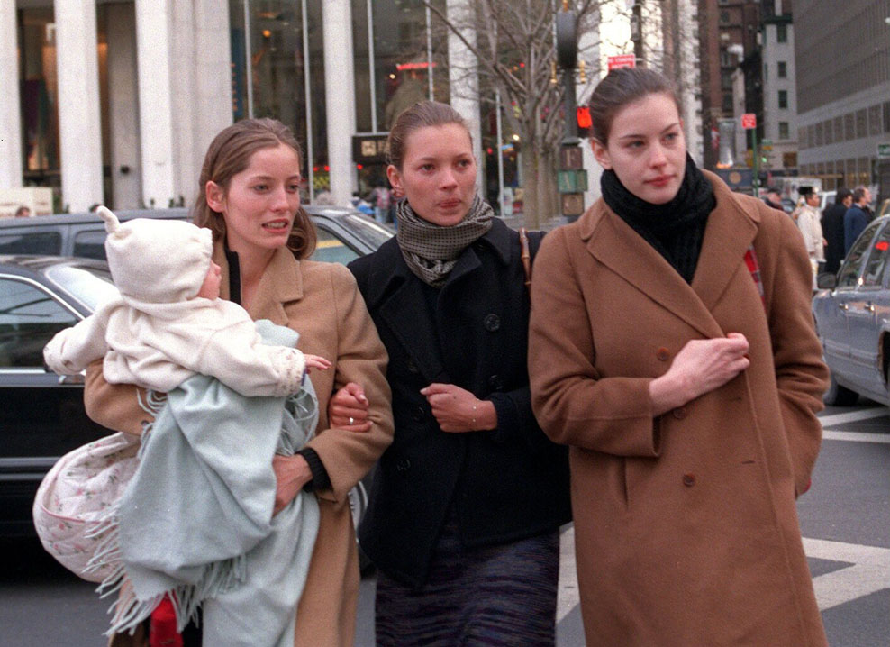 with Kate Moss and Lucie de la Falaise