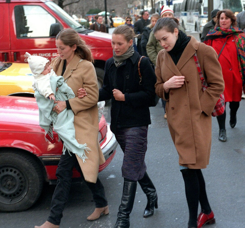 with Kate Moss and Lucie de la Falaise