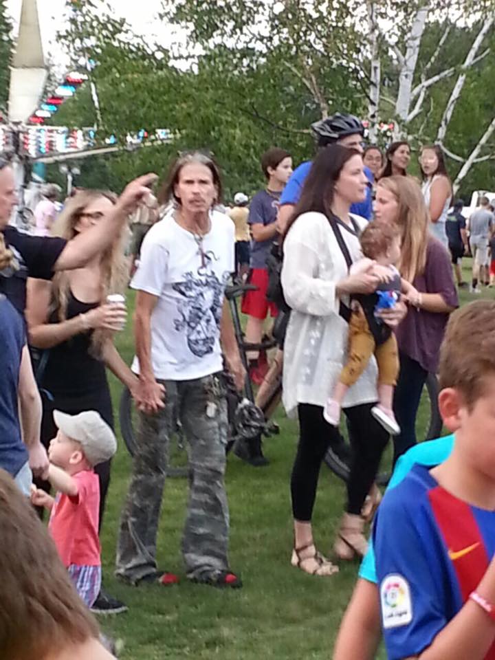 with Aimee Preston, dad Steven Tyler and daughter Lula Rose, from  Miller Amusements Facebook