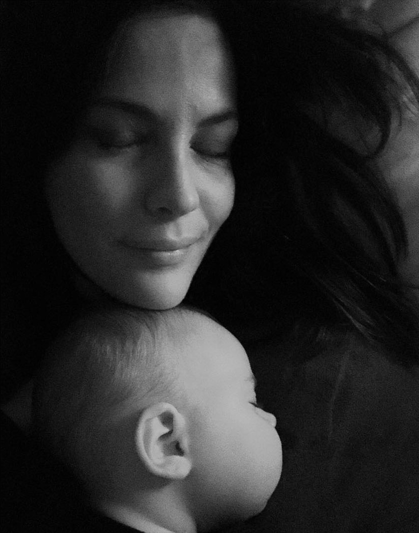 "Total bliss!!!!!!!! Sleepy time cuddles Wish i could just stay like this forever !!!"