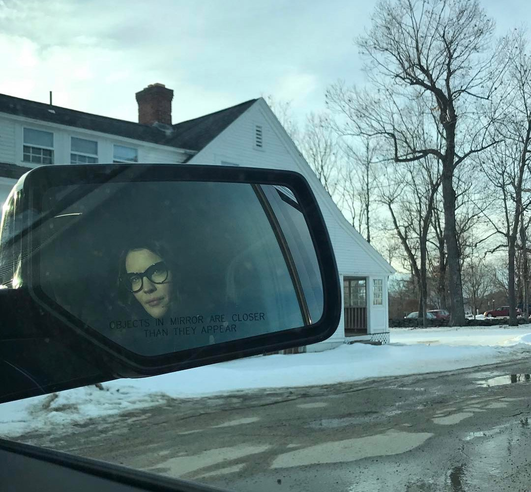 "Objects in mirror are closer than they appear"