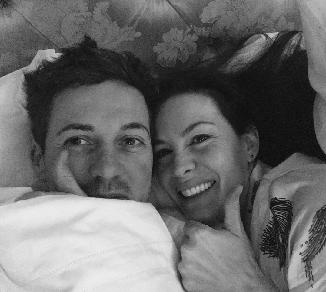 "A little Saturday morning lie in for mommy and daddy, a rare treat !!!!!! @davidgardner"