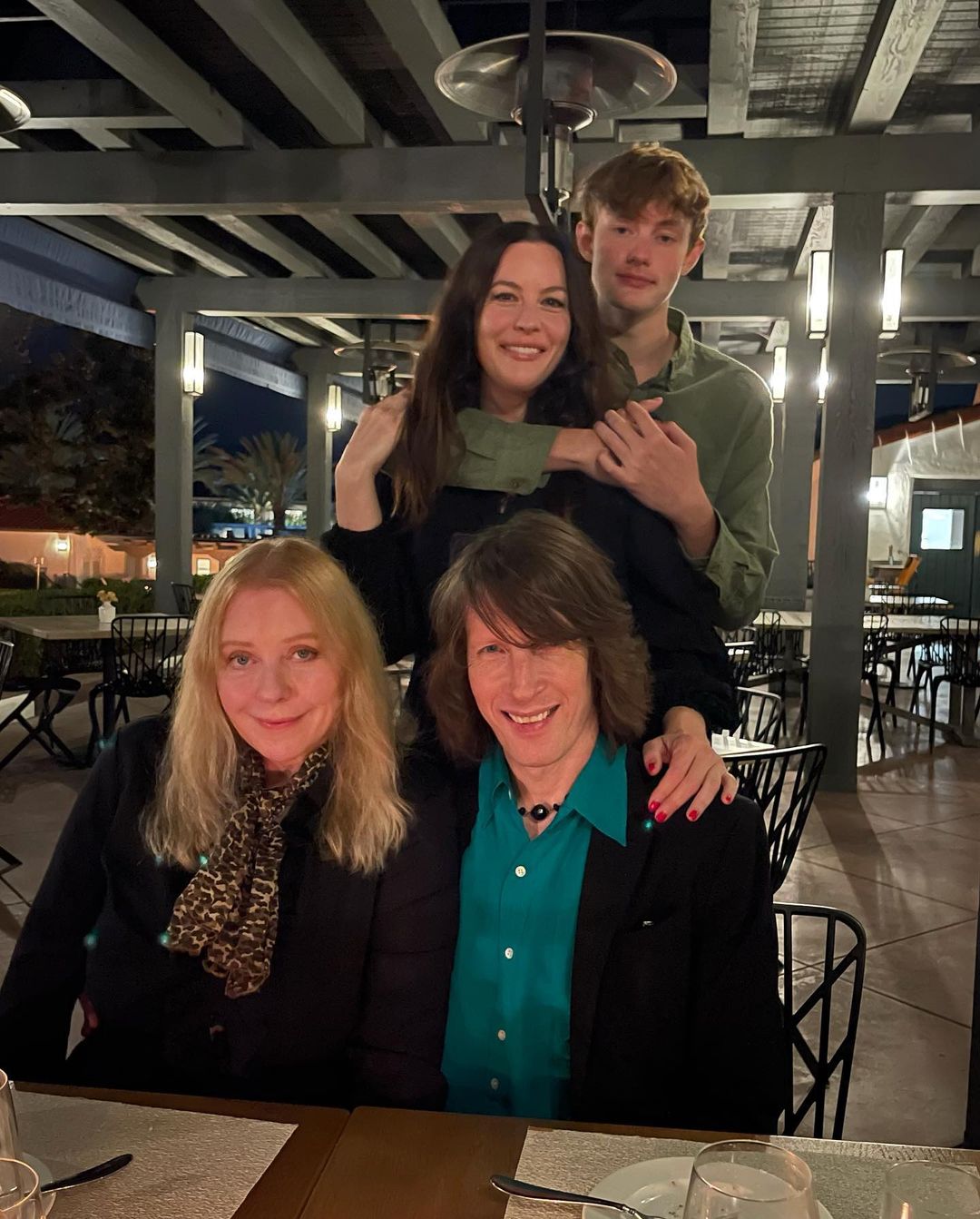 Jim Wallerstein's birthday - with Bebe, Jim and Milo, from Bebe Buell's Instagram
