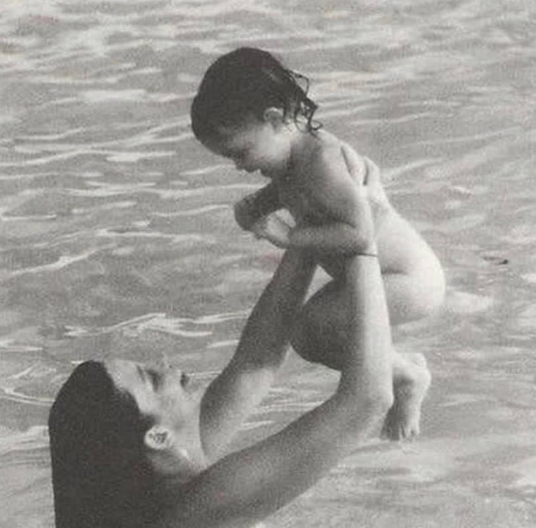 with mom Bebe Buell