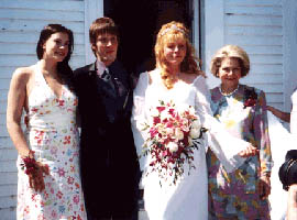 with Jim Wallenstein, mom Bebe Buell and grandmother Dorothea Johnson - Photograph by Bob Gruen