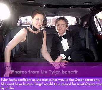 with husband Royston Langdon - Getting ready for the Oscars 2004