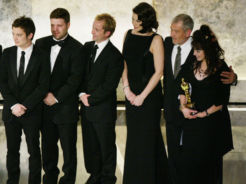 with LOTR cast the crew - after winning Best Picture award at the Oscars 2004