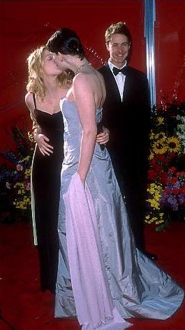 with Drew Barrymore, at Oscars 1999