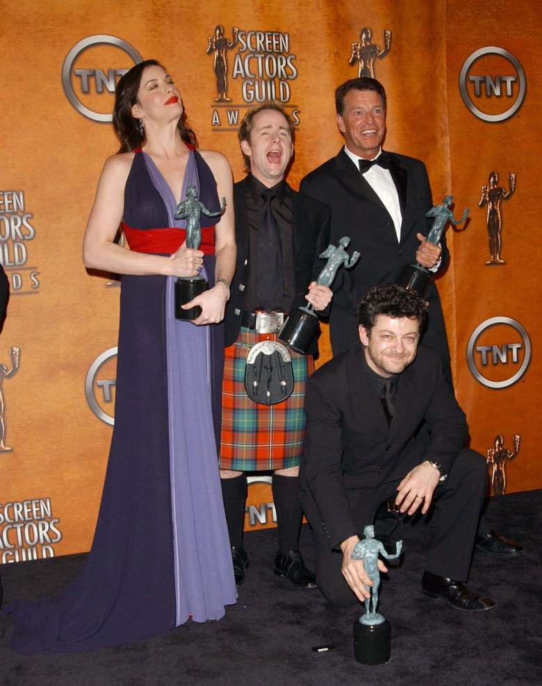 with Billy Boyd, John Noble and Andy Serkis