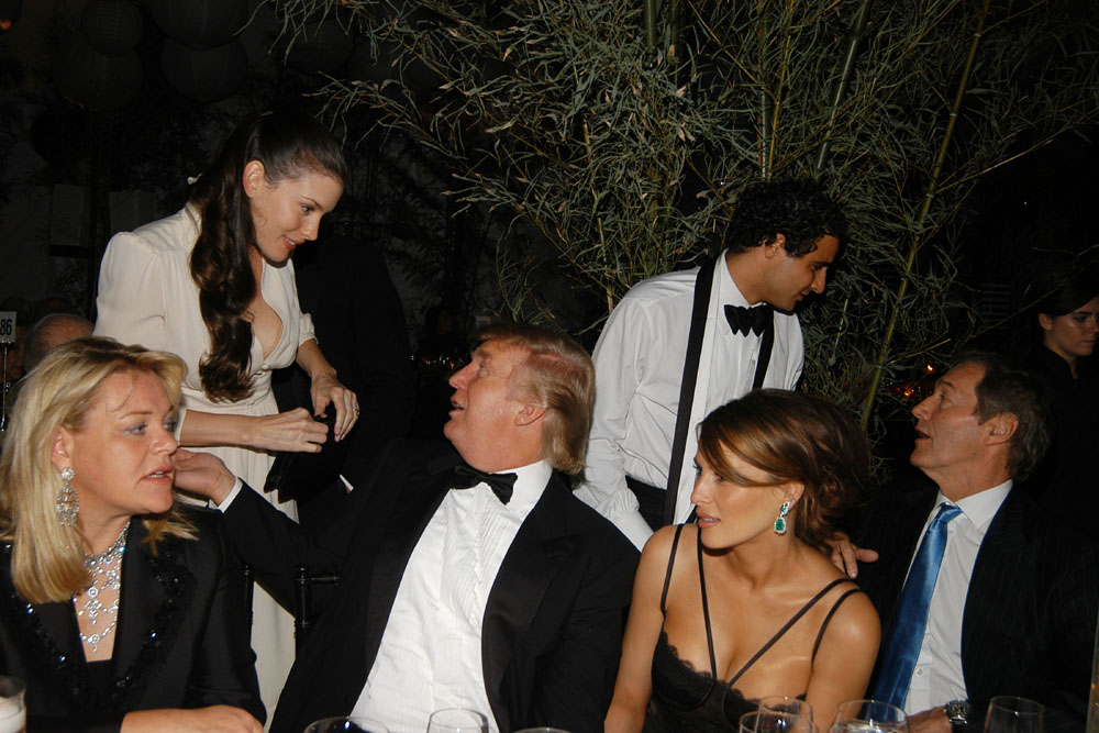 with Donald Trump, Melania Trump, Zac Posen and Charlie Rose