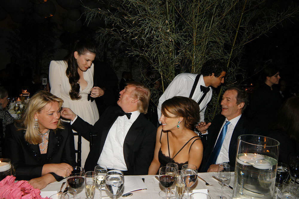 with Donald Trump, Melania Trump, Zac Posen and Charlie Rose