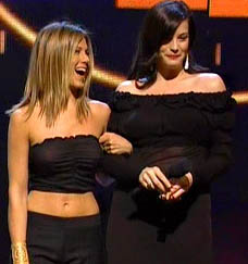 with Jennifer Aniston, at mtvICON, April 2002
