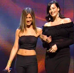 with Jennifer Aniston, at mtvICON, April 2002