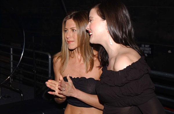 with Jennifer Aniston, at mtvICON, April 2002