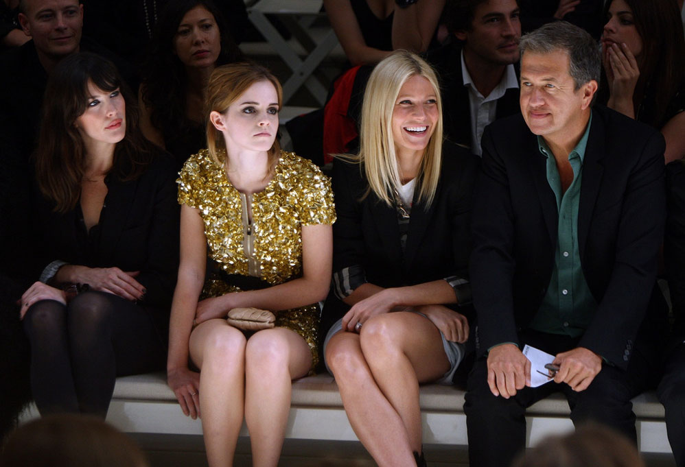 with Emma Watson, Gwyneth Paltrow and Mario Testino