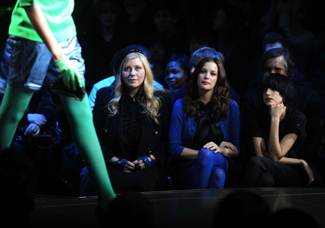 with mom Bebe Buell and Agyness Deyn
