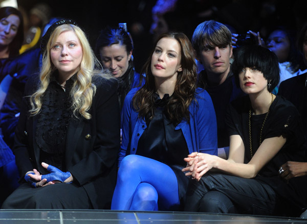 with mom Bebe Buell and Agyness Deyn