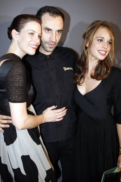 with Riccardo Tisci and sister Chelsea Tyler