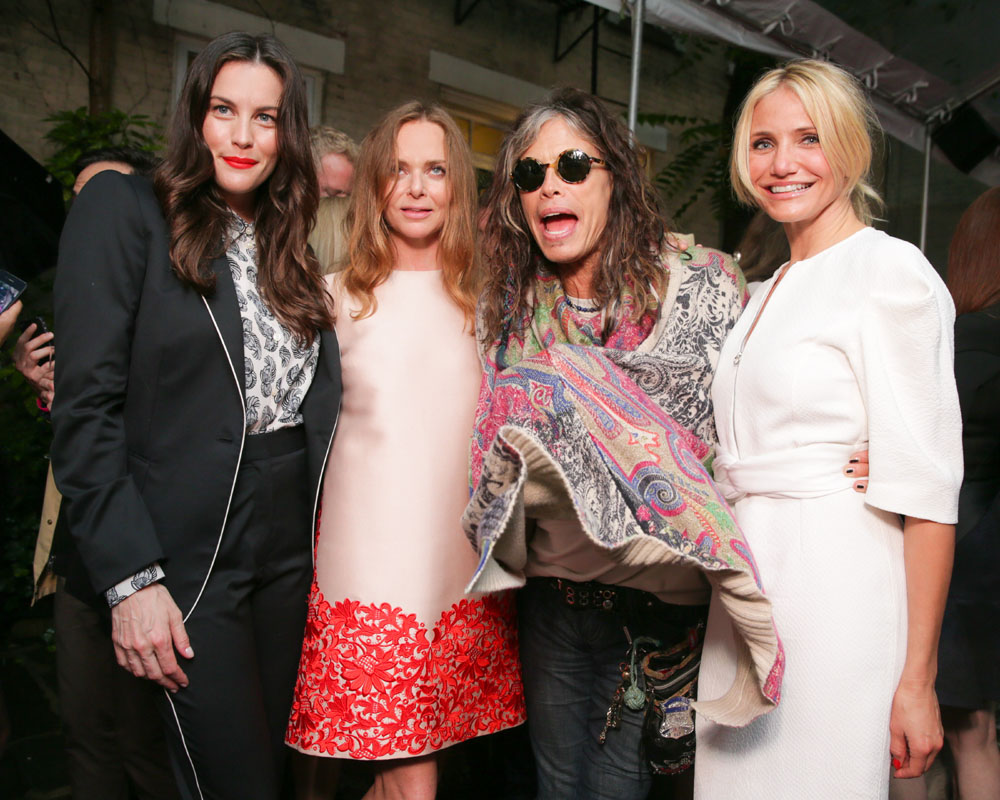 with Stella McCartney, dad Steven Tyler and Cameron Diaz
