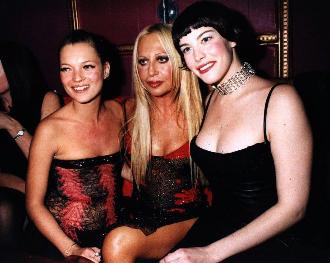 with Kate Moss and Donatella Versace
