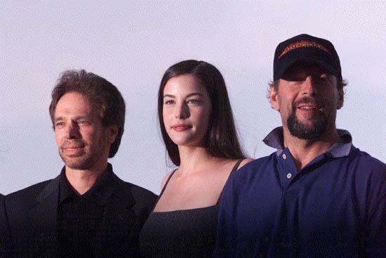 with Bruce Willis and Jerry Bruckheimer, at Cannes 1998