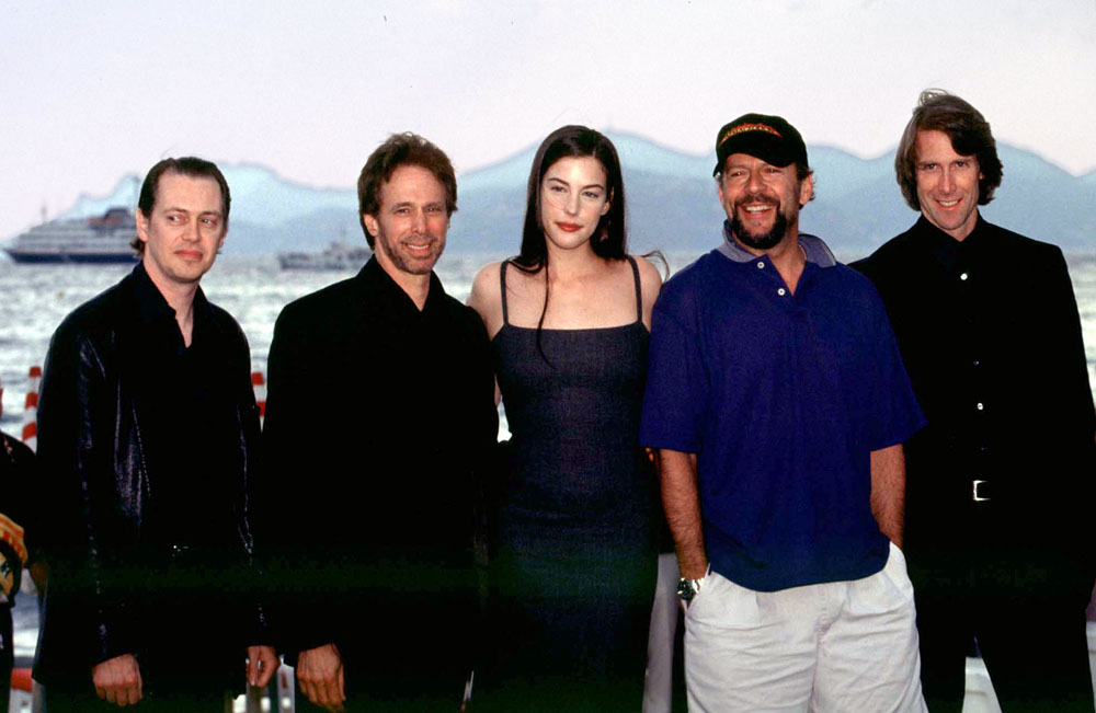 with Steve Buscemi, Jerry Bruckheimer, Bruce Willis and Michael Bay