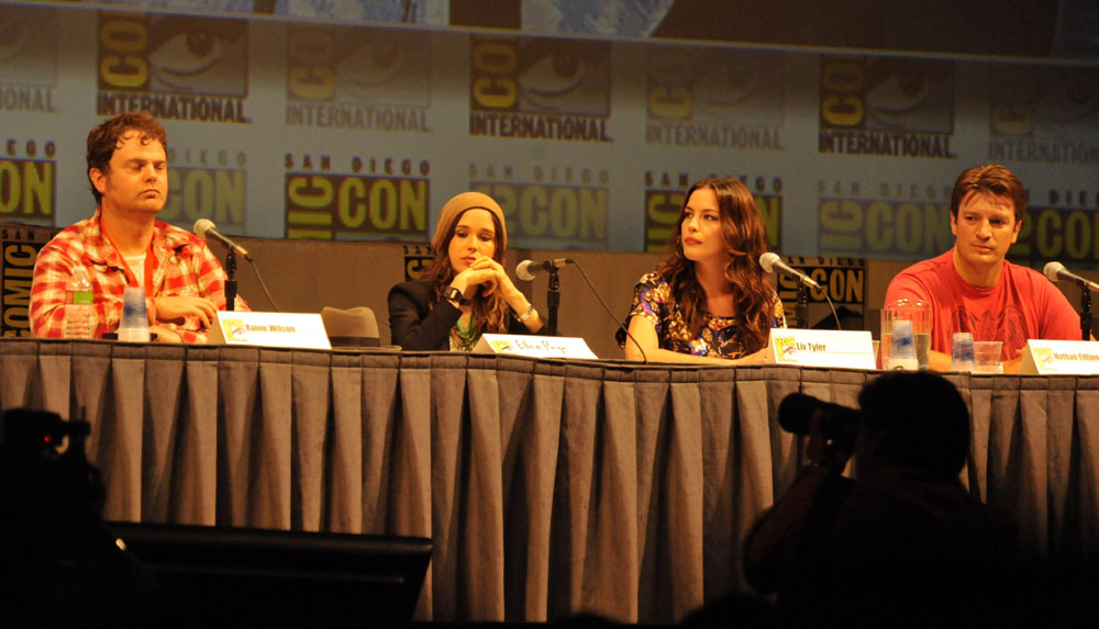 with Rainn Wilson, Ellen Page and Nathan Fillion