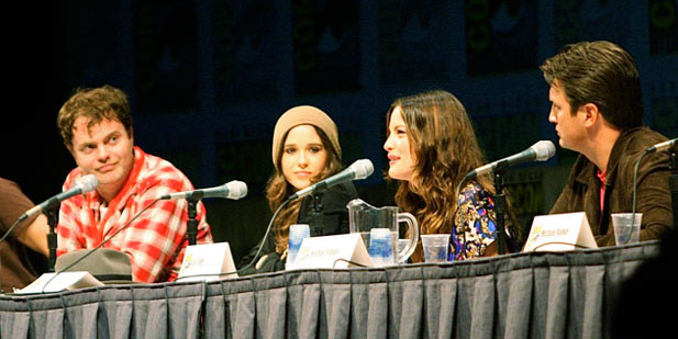 with Rainn Wilson, Ellen Page and Nathan Fillion