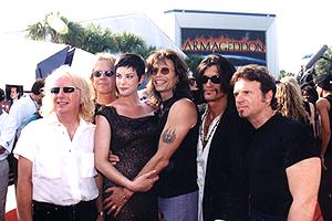 with Aerosmith - Brad Whitford, Tom Hamilton, dad Steven Tyler, Joe Perry and Joey Kramer