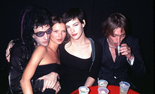with Twiggy, Kate Moss and Evan Dando
