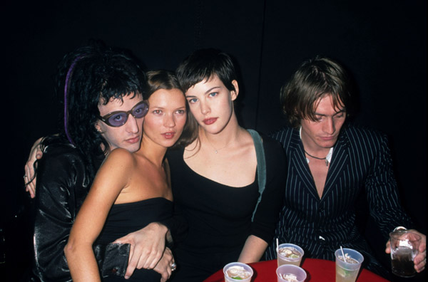 with Twiggy, Kate Moss and Evan Dando
