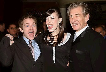 with Elijah Wood and Ian McKellen