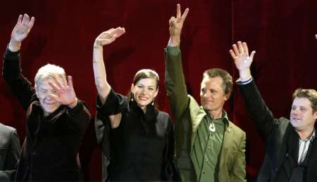 with Ian McKellen, Viggo Mortensen and Sean Astin