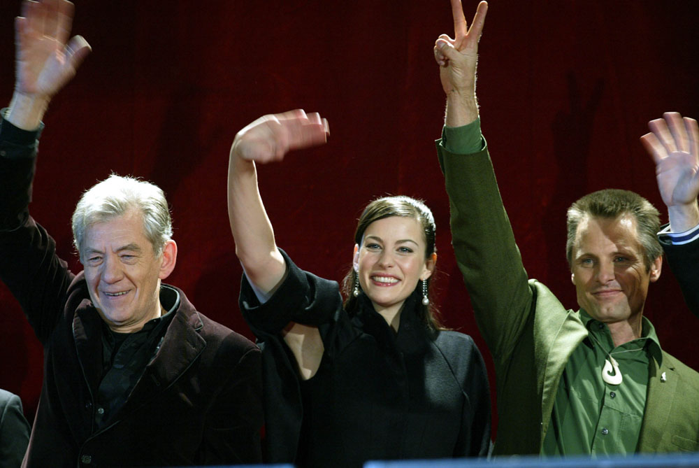 with Ian McKellen and Viggo Mortensen