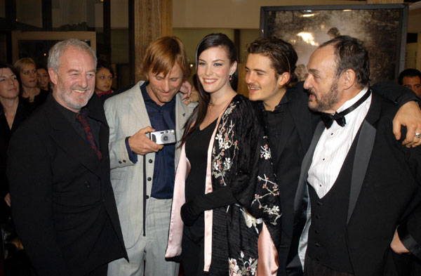 with Bernard Hill, Viggo Mortensen, Orlando Bloom and John Rhys-Davies