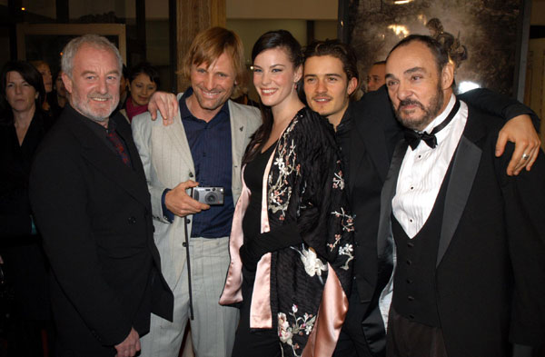 with Bernard Hill, Viggo Mortensen, Orlando Bloom and John Rhys-Davies