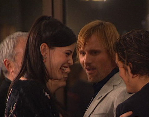 with Bernard Hill, Viggo Mortensen and Orlando Bloom