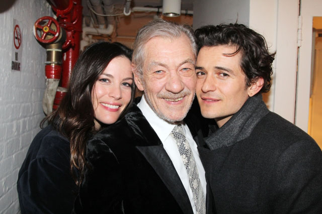 with Ian McKellen and Orlando Bloom