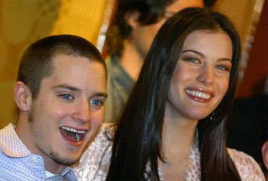 with Elijah Wood, at The Two Towers press conference, Paris, December 10th 2002