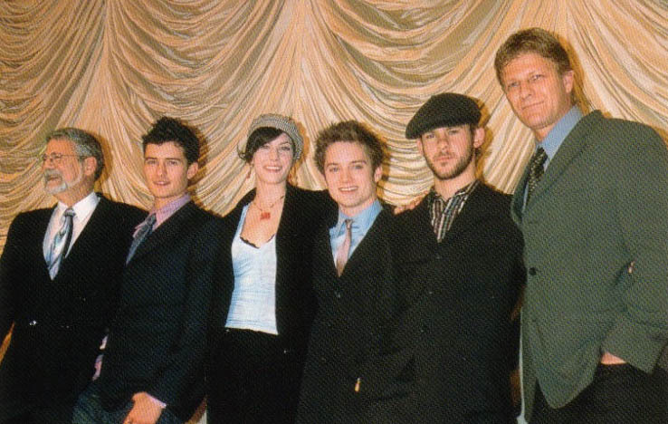 with Barrie Osborne, Orlando Bloom, Elijah Wood, Dominic Monaghan and Sean Bean