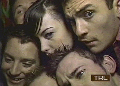 with Dominic Monaghan, Sean Astin, Billy Boyd, Elijah Wood and Orlando Bloom - at MTV TRL