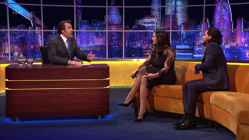 with Jonathan Ross and Kit Harington