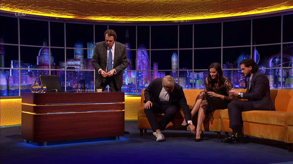 with Jonathan Ross, Rob Beckett and Kit Harington