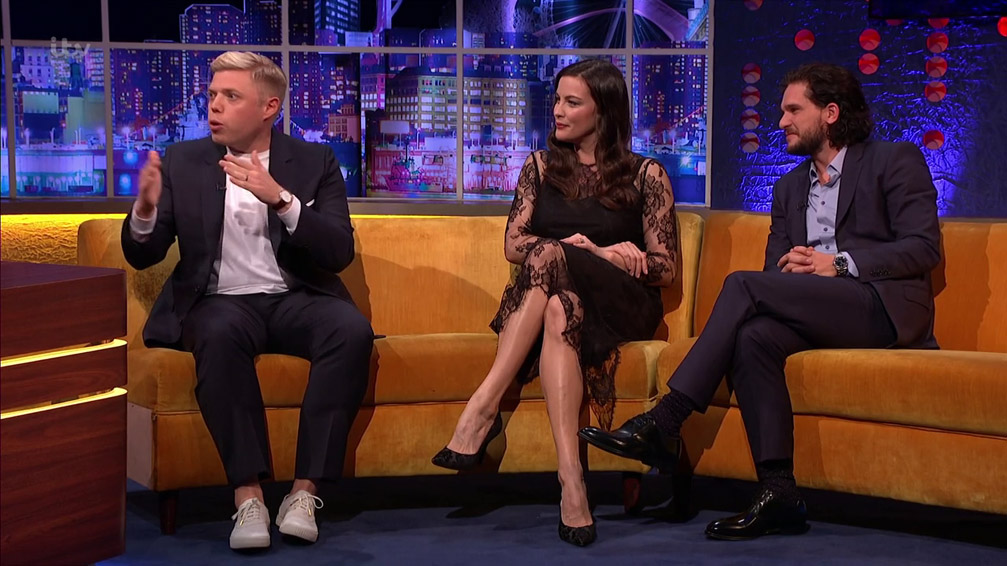 with Rob Beckett and Kit Harington