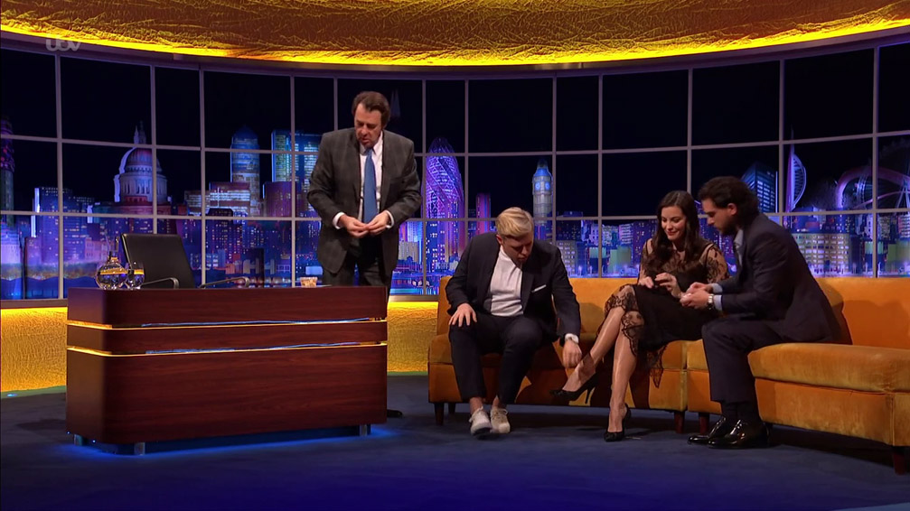 with Jonathan Ross, Rob Beckett and Kit Harington
