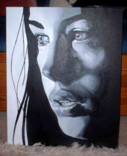 Author: Kathryn Anne StormComment: Inspired by a screen capture from Armageddon. I painted this in January 03, acrylic on canvas 16'X20'