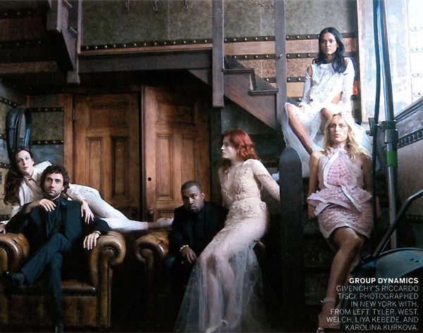 with Riccardo Tisci, Karolina Kurkova, Kanye West, Florence Welch and Liya Kebede