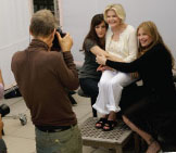 with grandmother Dorothea Johnson and mom Bebe Buell
