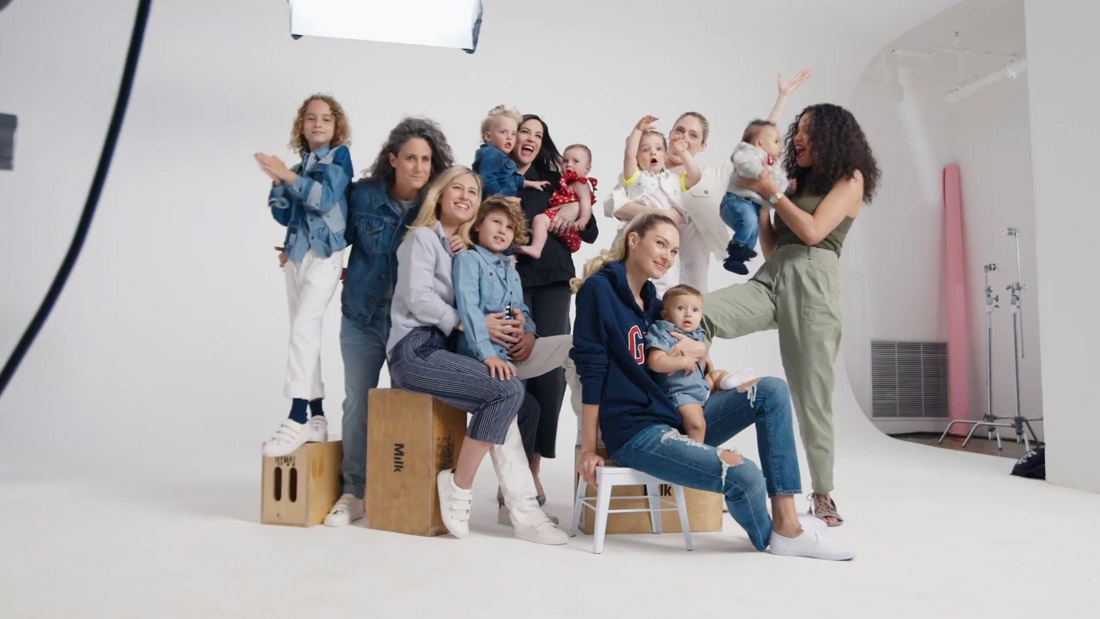 with Leo, Cass, Ali and Mae Bird, Candice Swanepoel, Anacã Nicoli, Ioni Conran, Coco Rocha, Hunter Bell and Jurnee Smollett-Bell and Sailor and Lula